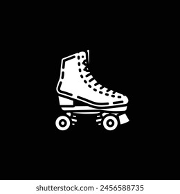 Original vector illustration. A contour icon. Vintage roller skates. Hand drawn, not AI