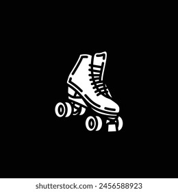 Original vector illustration. A contour icon. Vintage roller skates. Hand drawn, not AI