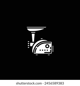 Original vector illustration. The contour icon of the kitchen meat grinder. Hand drawn, not AI