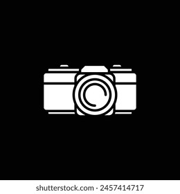 Original vector illustration. The contour icon of the film camera. Hand drawn, not AI