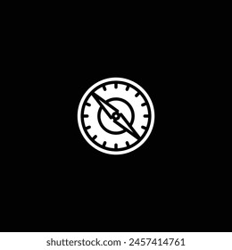 Original vector illustration. The contour icon is a hiking compass. Hand drawn, not AI