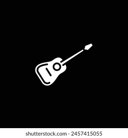 Original vector illustration. The contour icon of an acoustic guitar. Hand drawn, not AI