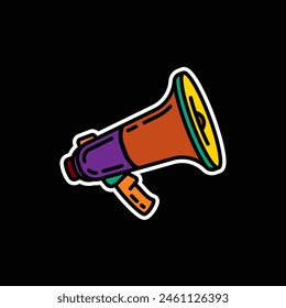Ilustración vectorial original. Icono de contorno del altavoz. Dibujado a mano, no AI