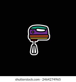 Ursprüngliche Vektorillustration. Ein Kontursymbol.  Ein Element von Haushaltsgeräten zum Kochen. Küchenmixer. Handgezeichnet, keine KI