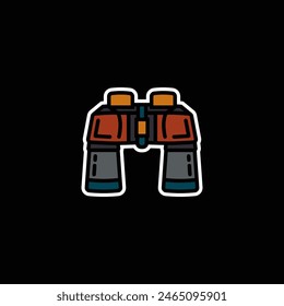 Original vector illustration. The contour icon of the field binoculars. Hand drawn, not AI