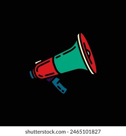 Original vector illustration. The contour icon of the speaker. Hand drawn, not AI