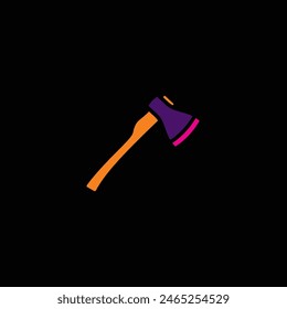 Original vector illustration. The contour icon of a hiking hatchet. Hand drawn, not AI