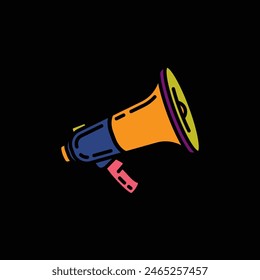 Original vector illustration. The contour icon of the speaker. Hand drawn, not AI