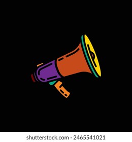 Original vector illustration. The contour icon of the speaker. Hand drawn, not AI