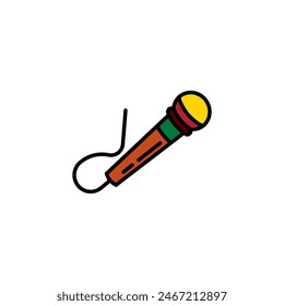Ilustración vectorial original. Icono de contorno del micrófono pop. Dibujado a mano, no AI