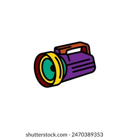 Original vector illustration. Contour icon of a camping lantern. Hand drawn, not AI