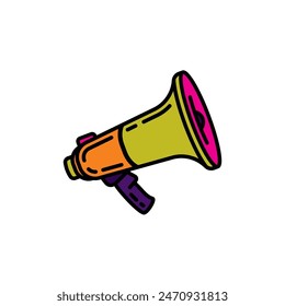 Original vector illustration. The contour icon of the speaker. Hand drawn, not AI
