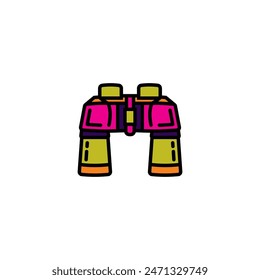 Ursprüngliche Vektorillustration. Das Kontursymbol des Feldfernglases. Handgezeichnet, keine KI
