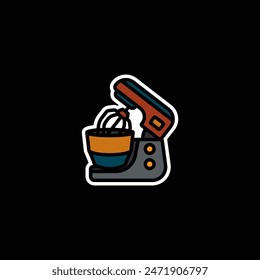 Original vector illustration. A contour icon.  An element of household appliances for cooking. Kitchen mixer. Hand drawn, not AI