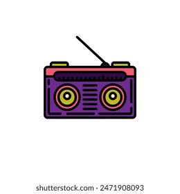 Original vector illustration. The contour icon of the radio receiver. Hand drawn, not AI