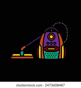 Original vector illustration. The contour icon of the vacuum cleaner. Hand drawn, not AI