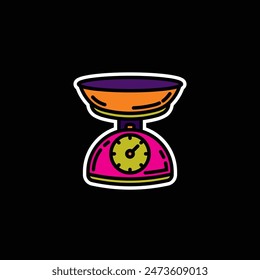 Ilustración vectorial original. Icono de contorno de las escalas. Dibujado a mano, no AI
