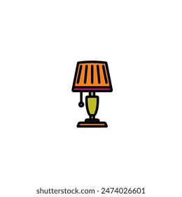 Ilustración vectorial original. Icono de contorno de una lámpara de mesa para el hogar. Dibujado a mano, no AI