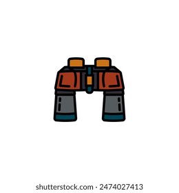 Ilustración vectorial original. Icono de contorno de los prismáticos de campo. Dibujado a mano, no AI