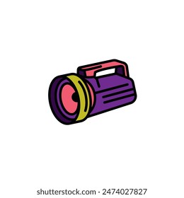 Ilustración vectorial original. Icono de contorno de una linterna de camping. Dibujado a mano, no AI
