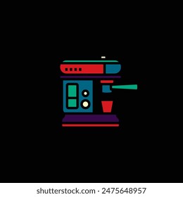 Original vector illustration. The contour icon of the coffee machine. Hand drawn, not AI