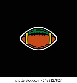 Original vector illustration. A contour icon. An American football ball. Hand drawn, not AI