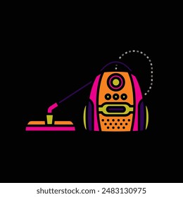 Ilustración vectorial original. Icono de contorno de la aspiradora. Dibujado a mano, no AI