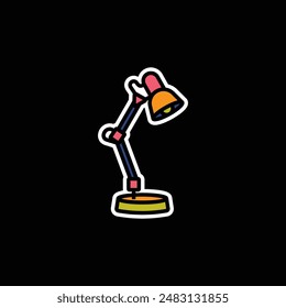 Ilustración vectorial original. Icono de contorno de una lámpara de mesa para el hogar. Dibujado a mano, no AI