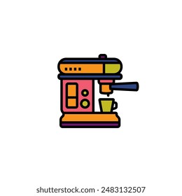 Ilustración vectorial original. El icono de contorno de la máquina de café. Dibujado a mano, no AI