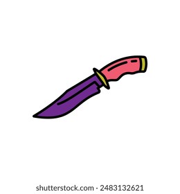 Original vector illustration. Contour icon of a camping knife. Hand drawn, not AI