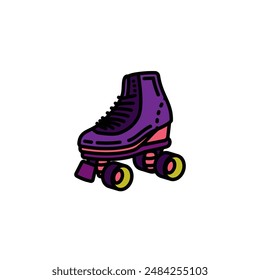 Original vector illustration. A contour icon. Vintage roller skates. Hand drawn, not AI