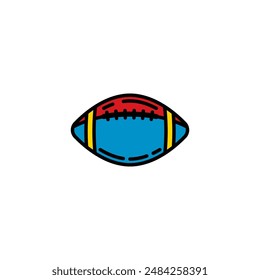 Original vector illustration. A contour icon. An American football ball. Hand drawn, not AI