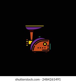 Original vector illustration. The contour icon of the kitchen meat grinder. Hand drawn, not AI