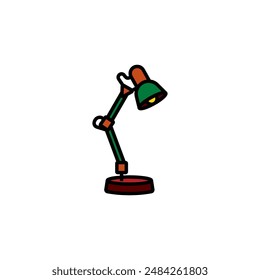 Ursprüngliche Vektorillustration. Kontursymbol einer Tischleuchte für Zuhause. Handgezeichnet, keine KI