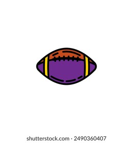 Original vector illustration. A contour icon. An American football ball. Hand drawn, not AI