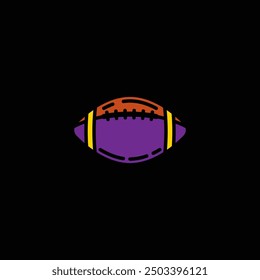 Original vector illustration. A contour icon. An American football ball. Hand drawn, not AI