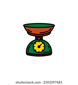 Ilustración vectorial original. El icono de contorno de las escalas. Dibujado a mano, no AI