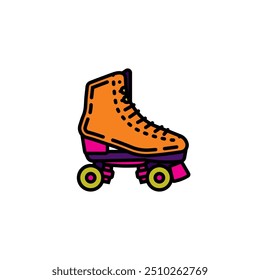 Original vector illustration. A contour icon. Vintage roller skates. Hand drawn, not AI