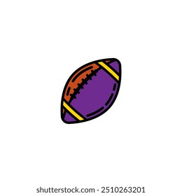 Original vector illustration. A contour icon. An American football ball. Hand drawn, not AI
