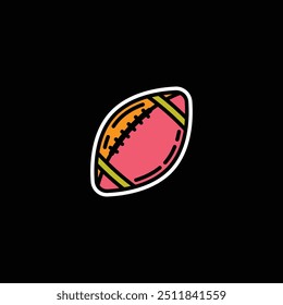 Original vector illustration. A contour icon. An American football ball. Hand drawn, not AI