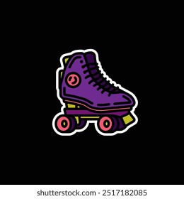 Original vector illustration. A contour icon. Vintage roller skates. HAND DRAWN, NOT ARTIFICIAL INTELLIGENCE!