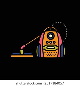 Original vector illustration. The contour icon of the vacuum cleaner. HAND DRAWN, NOT ARTIFICIAL INTELLIGENCE!