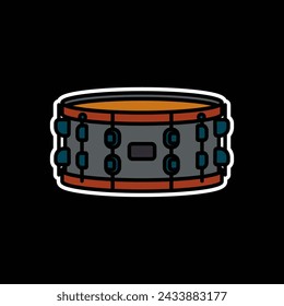 Original vector illustration. A contour snare drum icon. Hand drawn, not AI