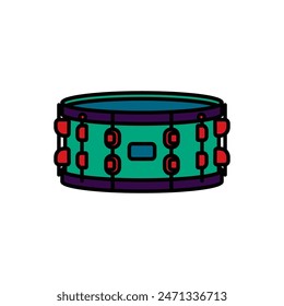 Original vector illustration. A contour snare drum icon. Hand drawn, not AI