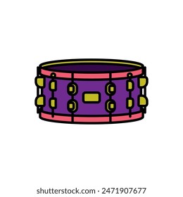 Original vector illustration. A contour snare drum icon. Hand drawn, not AI