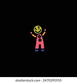 Original vector illustration. A cookie icon in the form of a man. Hand drawn, not AI
