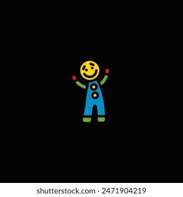 Original vector illustration. A cookie icon in the form of a man. Hand drawn, not AI
