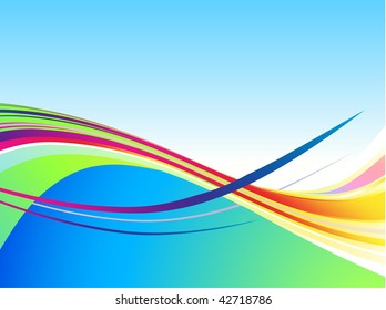 Original Vector Illustration: Cool color wave background AI8 compatible