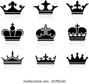 Original vector illustration: crown design collection