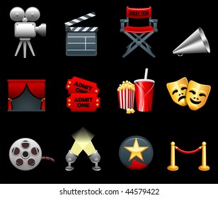 Original vector illustration: Film and movies industry icon collection